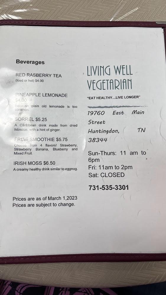 Living Well Vegetarian Menu image 4